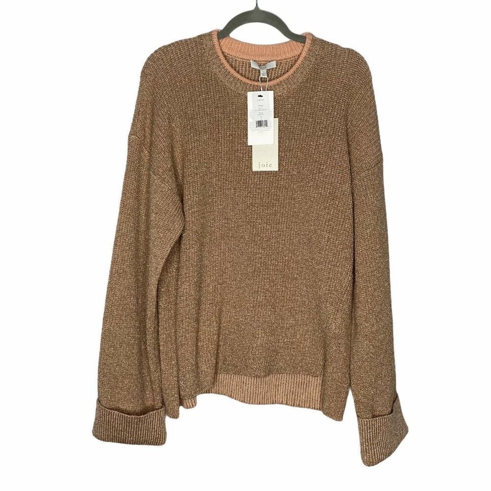 NEW Joie Cicilia Shimmer Crew Neck Sweater Slits